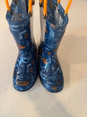 Kids Western Chief Navy Blue Dinosaur Rain Boots 10T